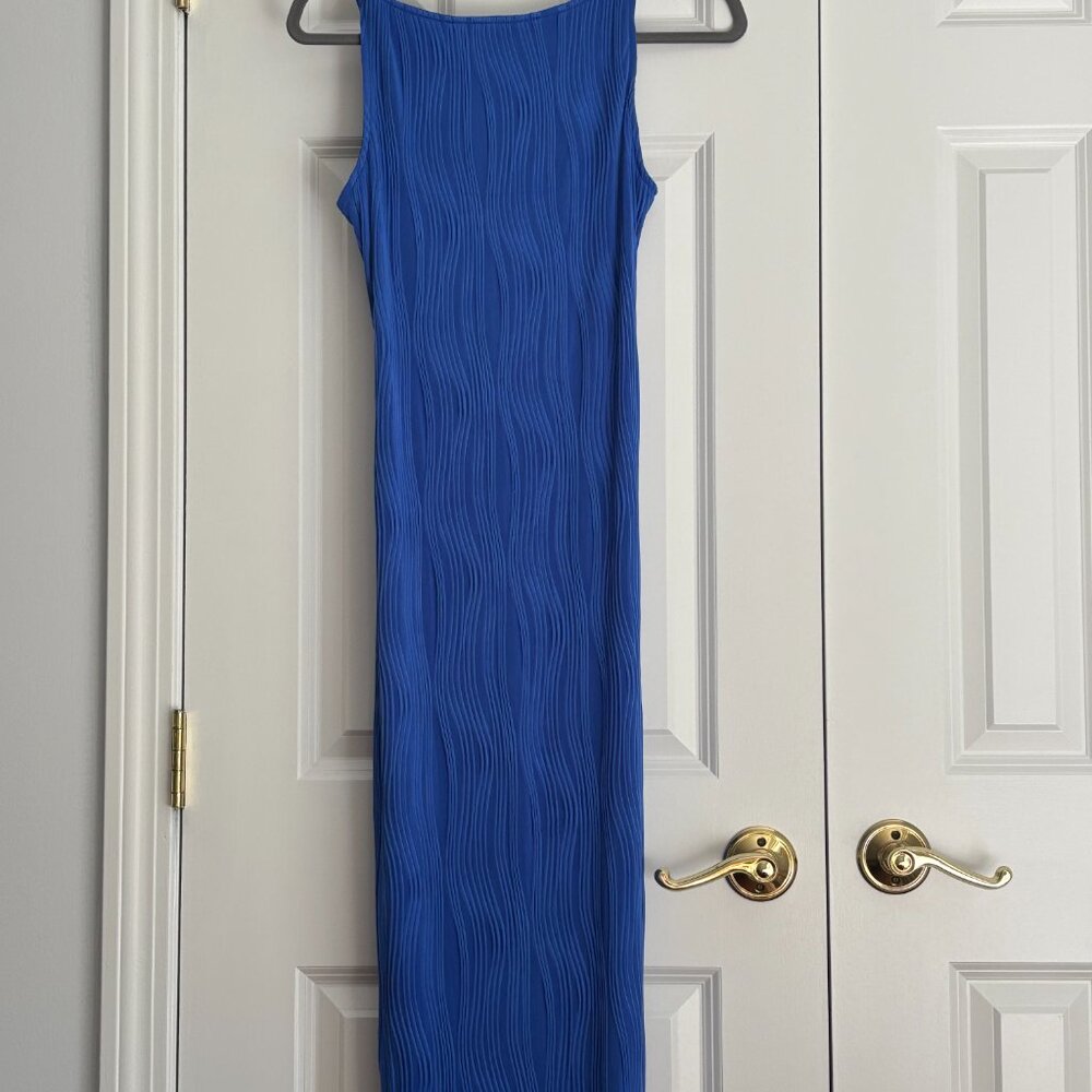 NWT PrettyGarden Royal Blue Ribbed Bodycon Maxi Dress S